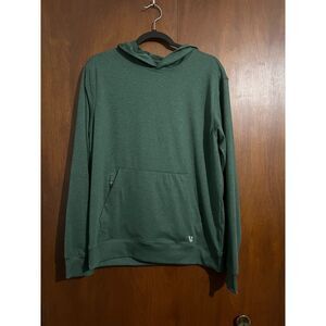 Vuori Sunday Hoodie 2.0 Mens Green Lightweight Stretch Pullover Kangaroo M